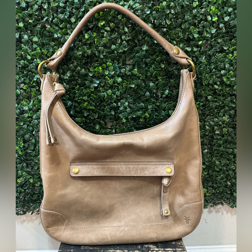 Frye Tan Leather Hobo Shoulder Bag - Picture 3 of 16